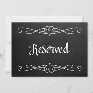 Carte Panneau de mariage "Réservé" de style tableau noir