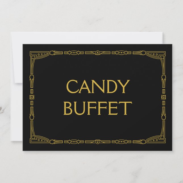Carte Panneau de mariage style Art Déco "Candy Buffet" o (Devant)