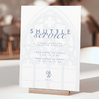 Carte Panneau de service de navette de mariage gothique