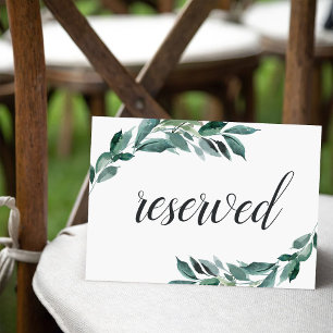 Carte Panneau de siège réservé du Mariage de Foliage Abo