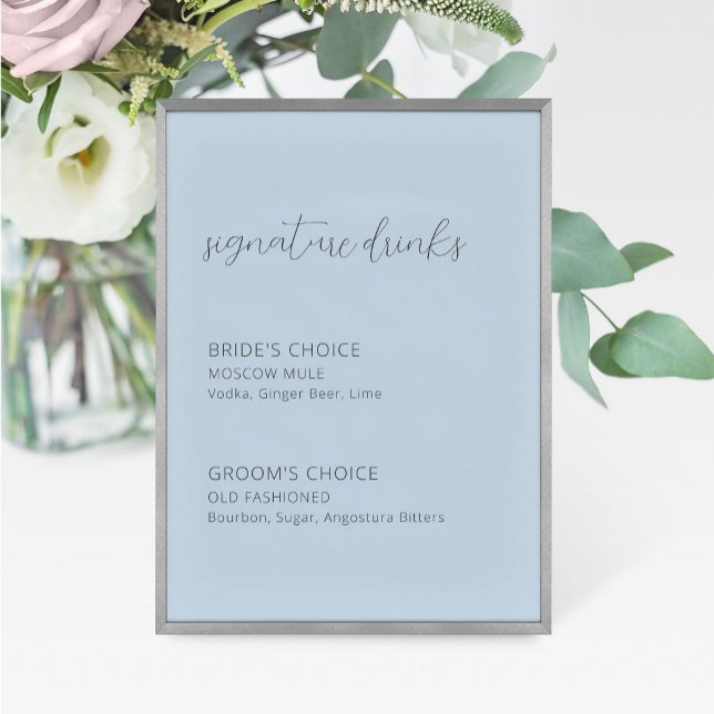 Carte Panneau de signature Mariage bleu foncé Boissons (Créateur téléchargé)