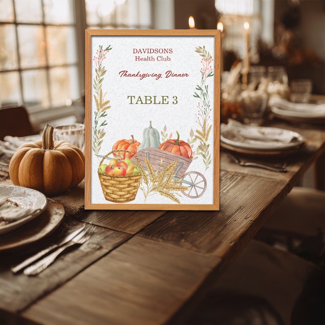 Carte Panneau de table de Thanksgiving pour ferme de réc (Créateur téléchargé)