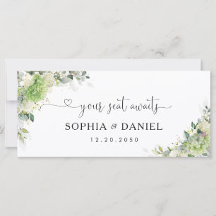 Carte Panneau de table principal de mariage aux hortensi
