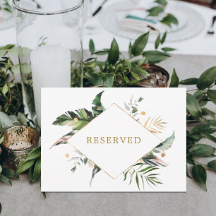 Carte Panneau de table réservée aux Mariages Feuille tro