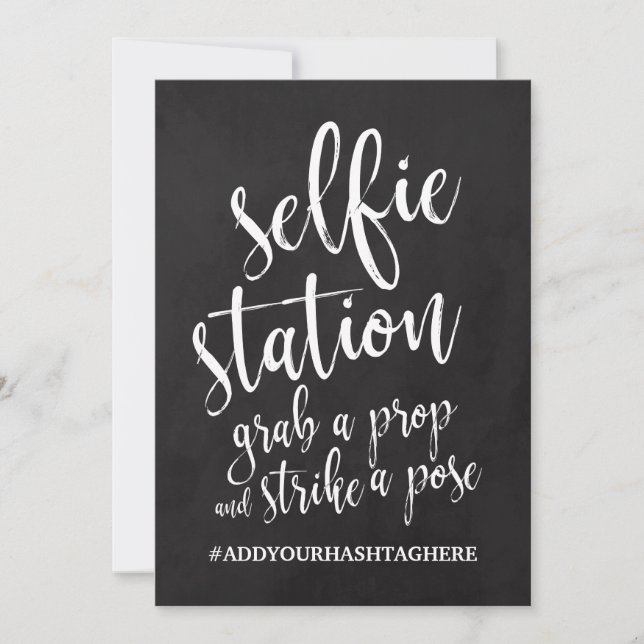 Carte Panneau de tableau noir pour station de selfie abo (Devant)