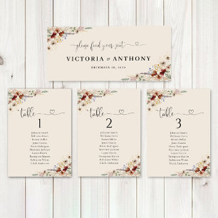 Carte Panneau de tête du Mariage Fleur sauvage Boho Tiny