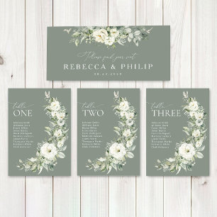 Carte Panneau de tête du Mariage vert Dusty Sage