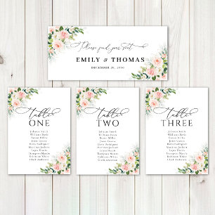Carte Panneau de tête Mariage Ethereal Blush Pink Roses