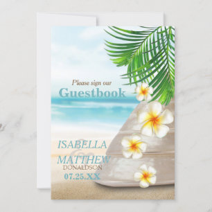 Carte Panneau du livre d'hôtes - Mariage sur la plage
