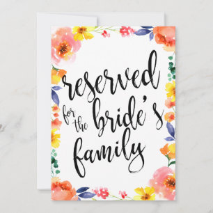 Carte Panneau floral abordable réservé à la famille de l