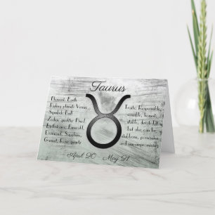 Carte Panneau Horoscope Taurus Bull Joyeux Anniversaire