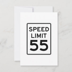 Carte Panneau Limite de vitesse 55 MPH