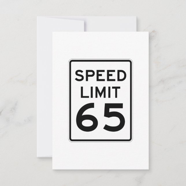Carte Panneau Limite de vitesse 65 MPH (Devant)