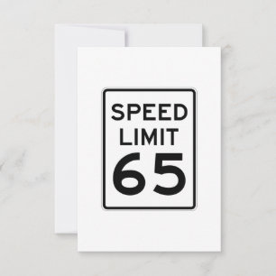 Carte Panneau Limite de vitesse 65 MPH