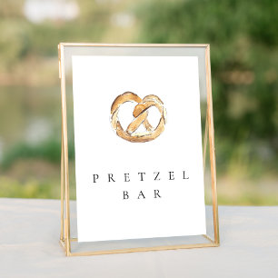 Carte Panneau Mariage Aquarelle Soft Pretzel Bar 5x7"
