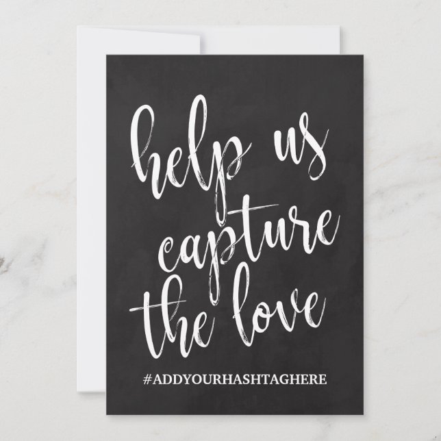 Carte Panneau mariage Hashtag abordable (Devant)