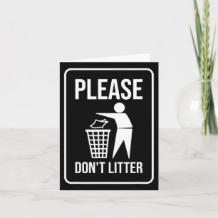 Carte Panneau Ne Pas Jeter de Déchets Jour de la Terre R