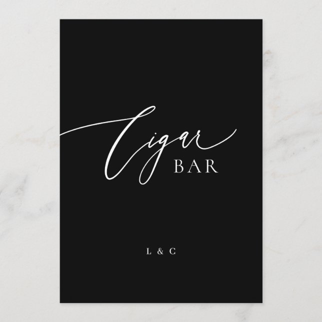 Carte Panneau noir blanc 5 x 7 Mariage OUVERT Panneau (Devant)