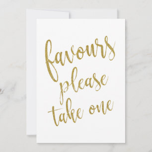 Carte Panneau Or Abordable 'Prenez un Cadeau'