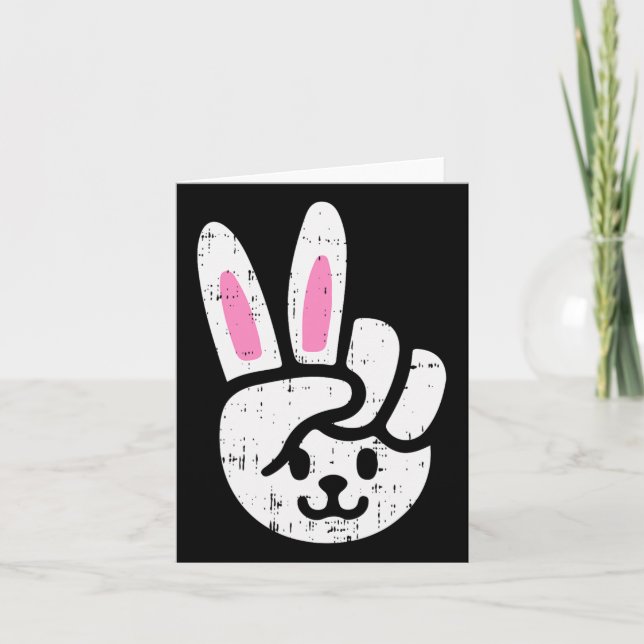 Carte Panneau Paix Bunny Pâques Fun Rabbit Printemps Hom (Devant)