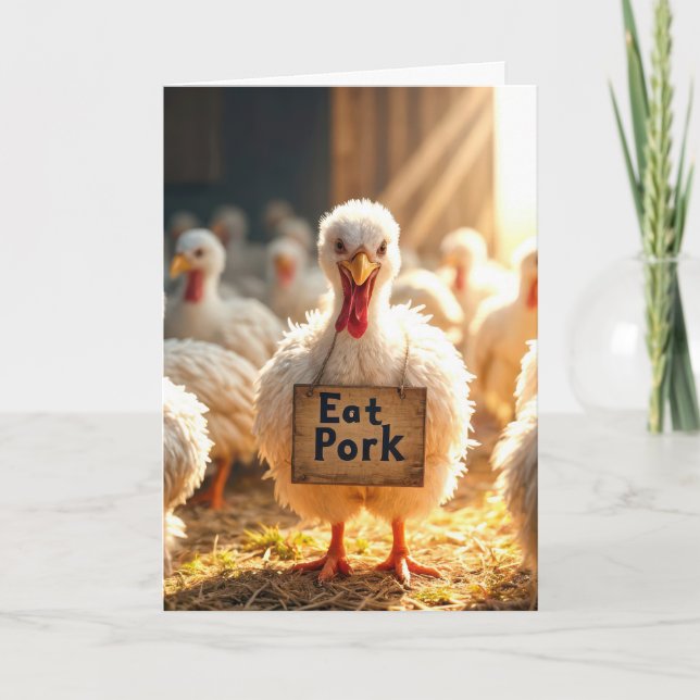 Carte Panneau Turquie avec "Mange du porc" (Devant)