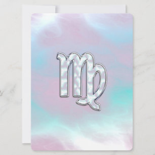 Carte Panneau Virgo Zodiac sur Pastels Mère de Perle