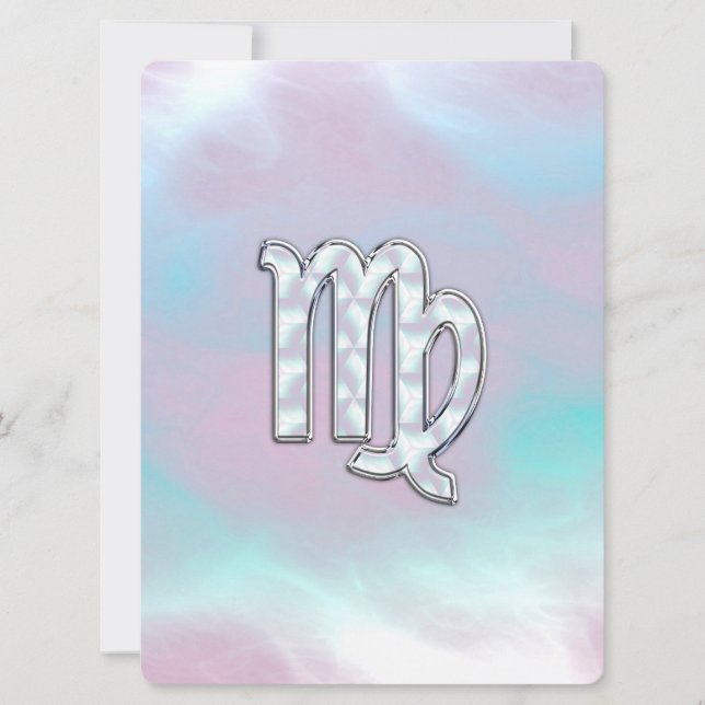 Carte Panneau Virgo Zodiac sur Pastels Mère de Perle (Devant)