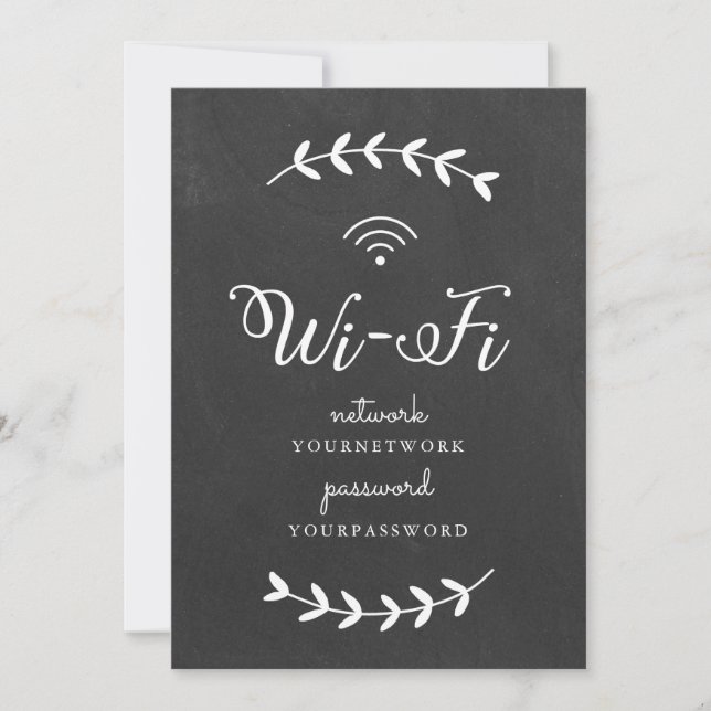 Carte Panneau Wi-Fi à thème Chalkboard (Devant)