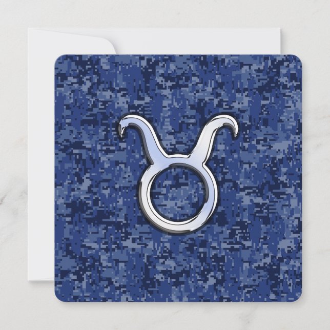 Carte Panneau Zodiac Taurus sur Camo numérique bleu mari (Devant)
