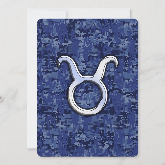 Carte Panneau Zodiac Taurus sur Camouflage numérique ble (Devant)
