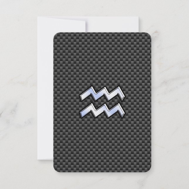 Carte Panneau Zodiaque Aquarius Style fibre de carbone (Devant)