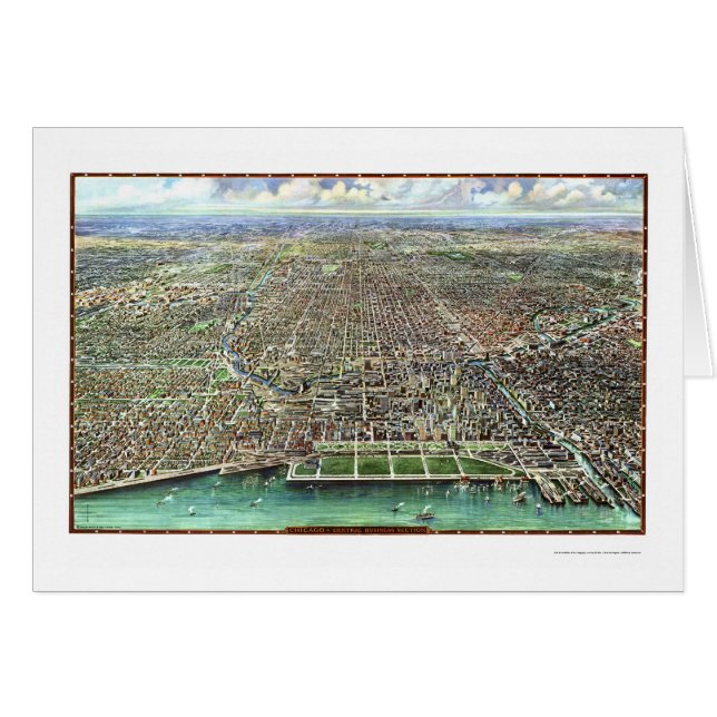 Carte panoramique de Chicago, IL - 1916 (Devant horizontal)