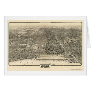 Carte panoramique de Chicago, IL - 1916