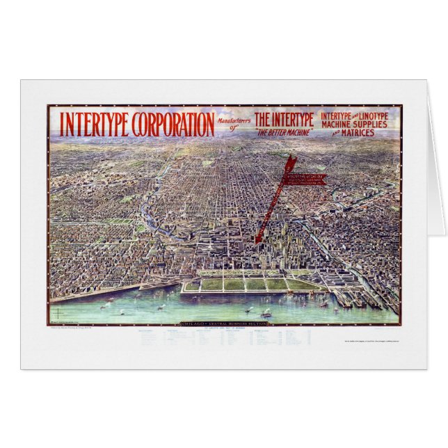 Carte panoramique de Chicago, IL - 1916 (Devant horizontal)