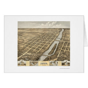 Carte panoramique de Genève, IL - 1869