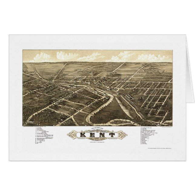 Carte panoramique de Kent, OH - 1882 (Devant horizontal)
