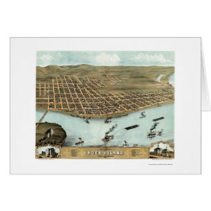 Carte panoramique de l'île de roche, IL - 1869