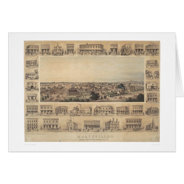 Carte panoramique de Marysville, la Californie (Devant horizontal)