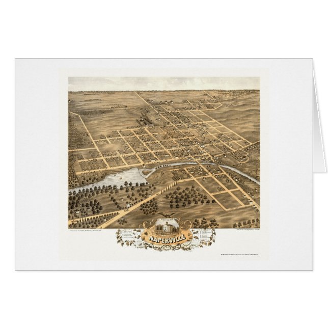 Carte panoramique de Naperville, IL - 1869 (Devant horizontal)