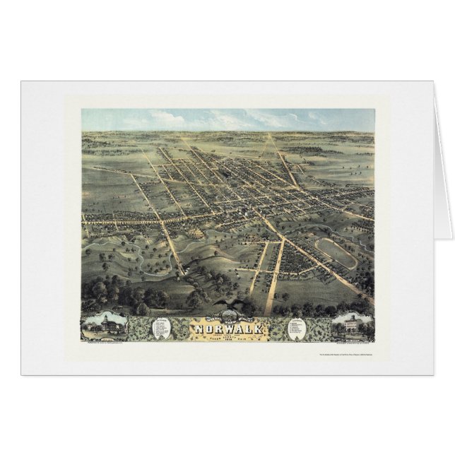 Carte panoramique de Norwalk, OH - 1870 (Devant horizontal)