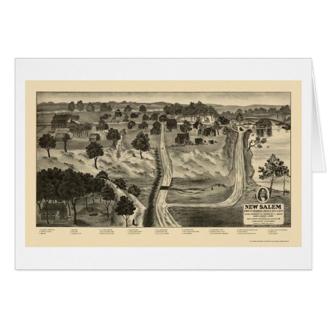 Carte panoramique de nouveau Salem, IL - 1837 (Devant horizontal)