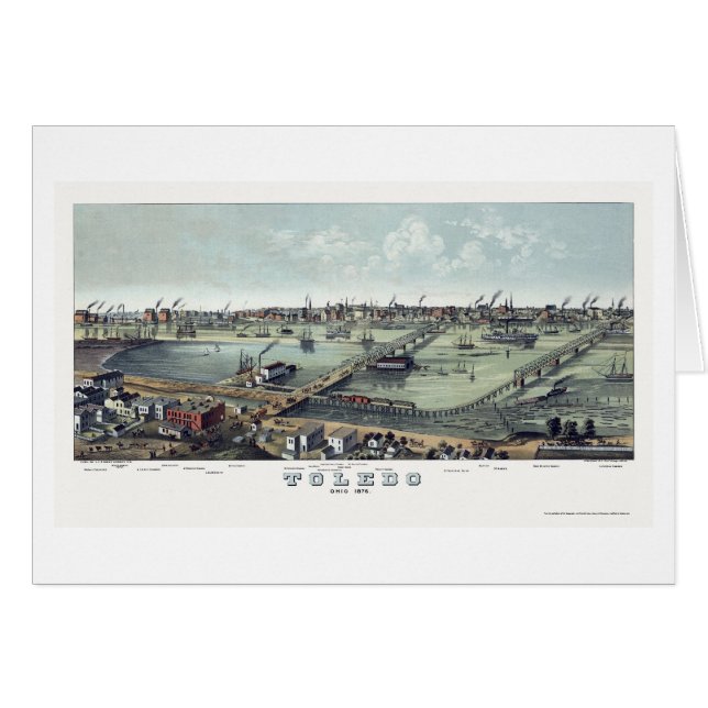Carte panoramique de Toledo, OH - 1876 (Devant horizontal)