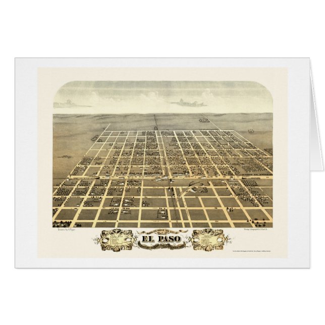 Carte panoramique d'El Paso, IL - 1869 (Devant horizontal)