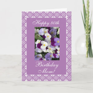 Carte Pansies - anniversaire de la mère