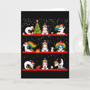 Carte Pantalon de Noël Licorne Yoga Pose Drôle Zen Namas