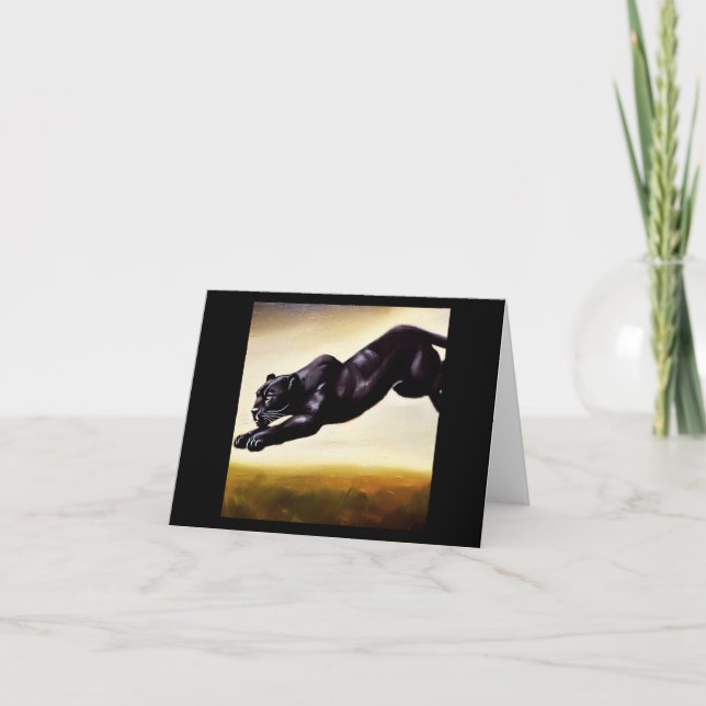 Carte Panthère noire (1 chat sauvage) (Devant)