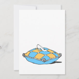 Carte Pantoufle de Cendrillon sur un oreiller sarcelle o