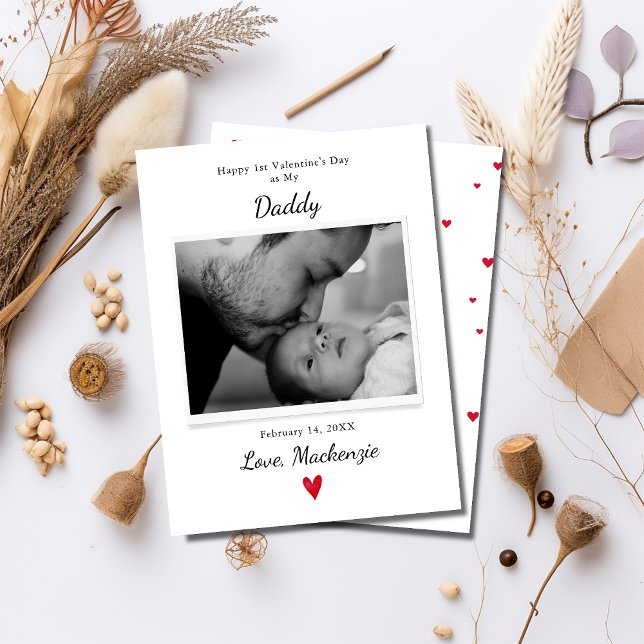 Carte Papa 1er Saint Valentin Photo bébé (Créateur téléchargé)