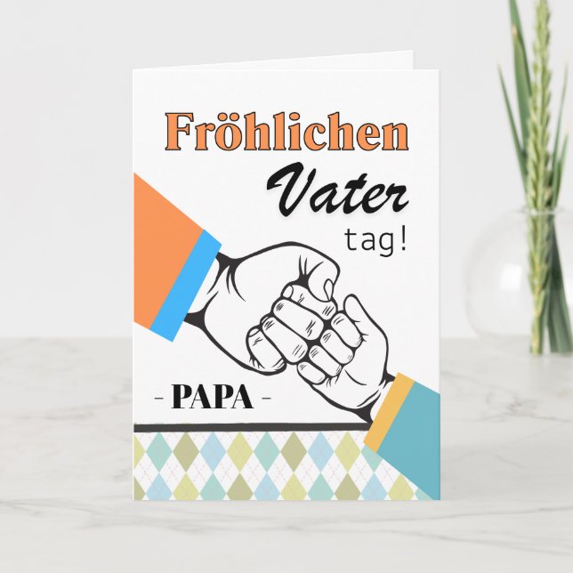 Carte Papa Allemand Fête du Père Fist Bump (Devant)