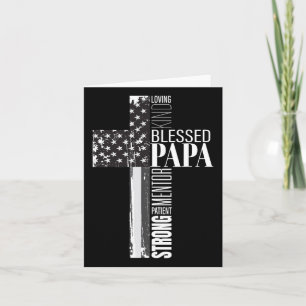Carte Papa American Flag Christian Religion Fête des pèr